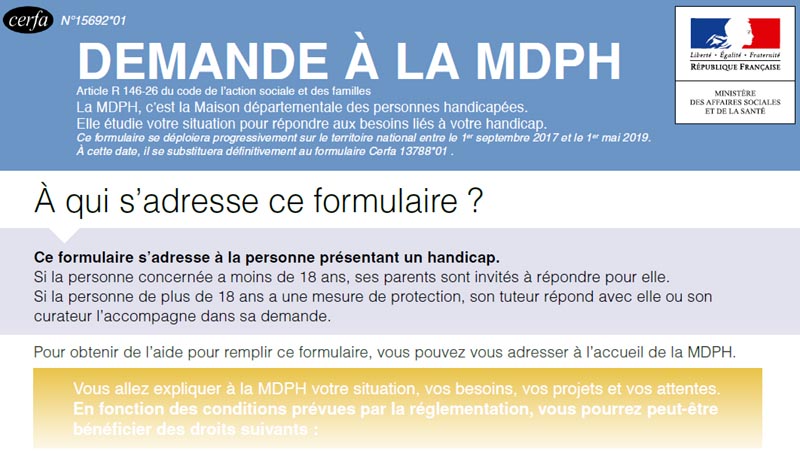 Formulaire MDPH