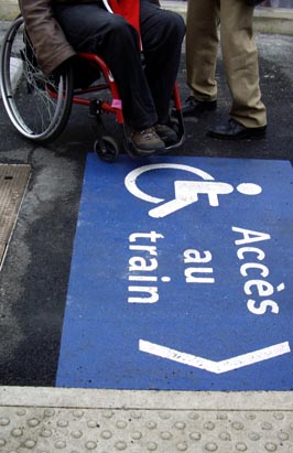 Ligne Transilien, marquage accès fauteuil