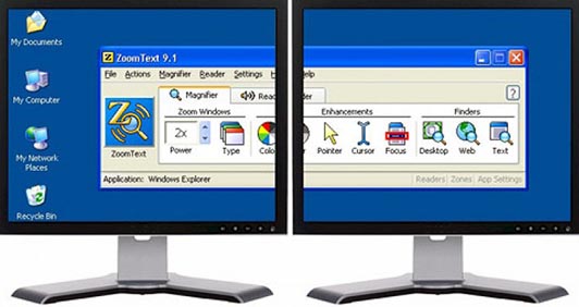ZoomText sur deux écrans