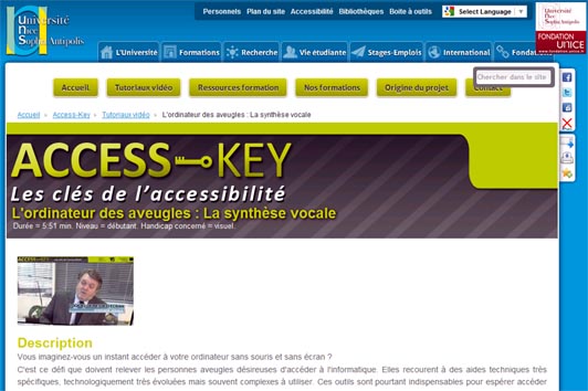 Capture d'écran du site Access-Key
