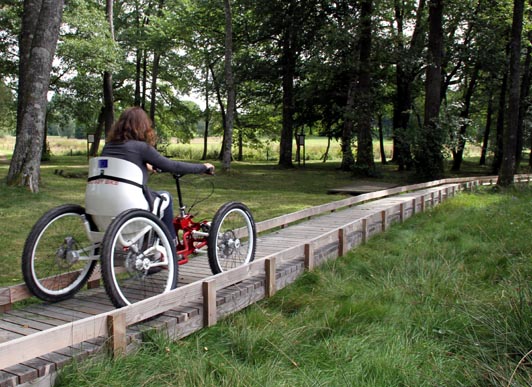 buggybike sur un sentier adapté du Morvan. © Association Dream