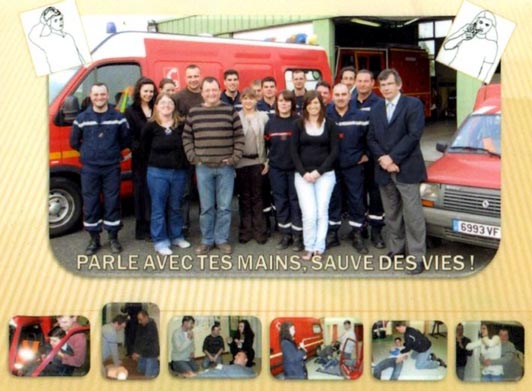 Affichette de promotion de la LSF dans les services de secours