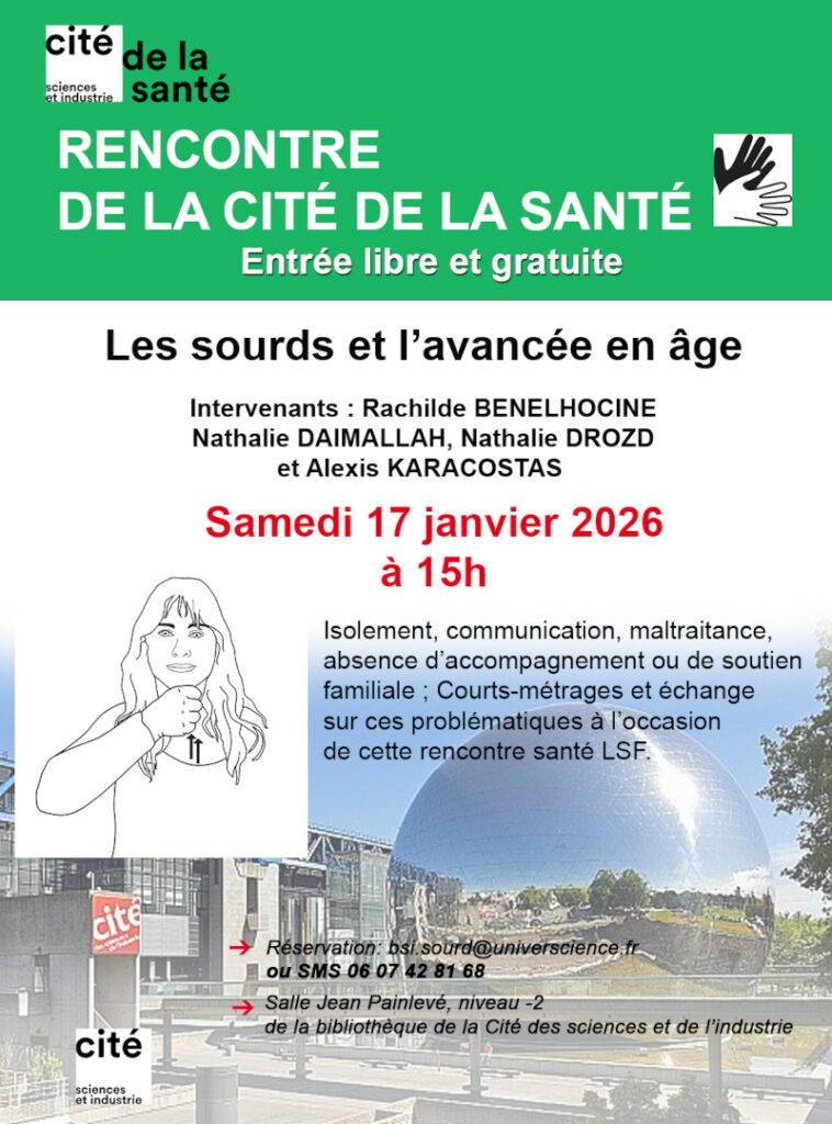 Affiche Santé LSF L'avancée en âge et les sourds