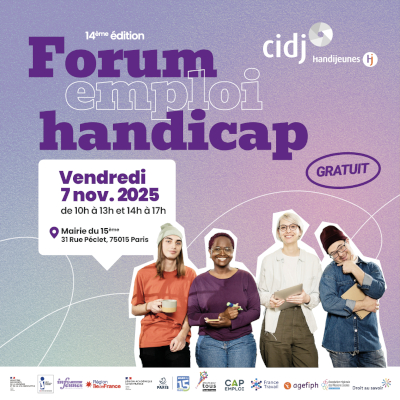 Affiche de la 14e édition du Forum Emploi Handicap du CIDJ