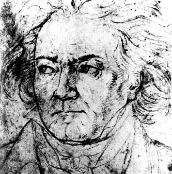 Beethoven dessiné par Kloeber en 1818