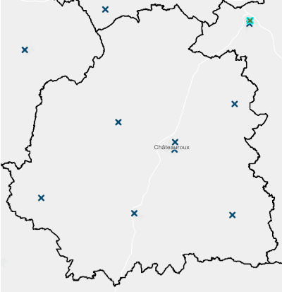 Carte des 7 Segpa de l'Indre