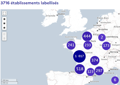 Cartographie des sites labellisés Tourisme et Handicap