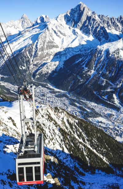 Chamonix depuis le téléphérique du Brévent ©MR-OT-Chamonix-Mont-Blanc