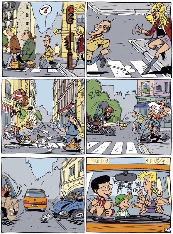 Signer ou conduire ! Extrait de 'Léo, l'enfant', tome 2, d'Yves Lapalu. Editions du Fox