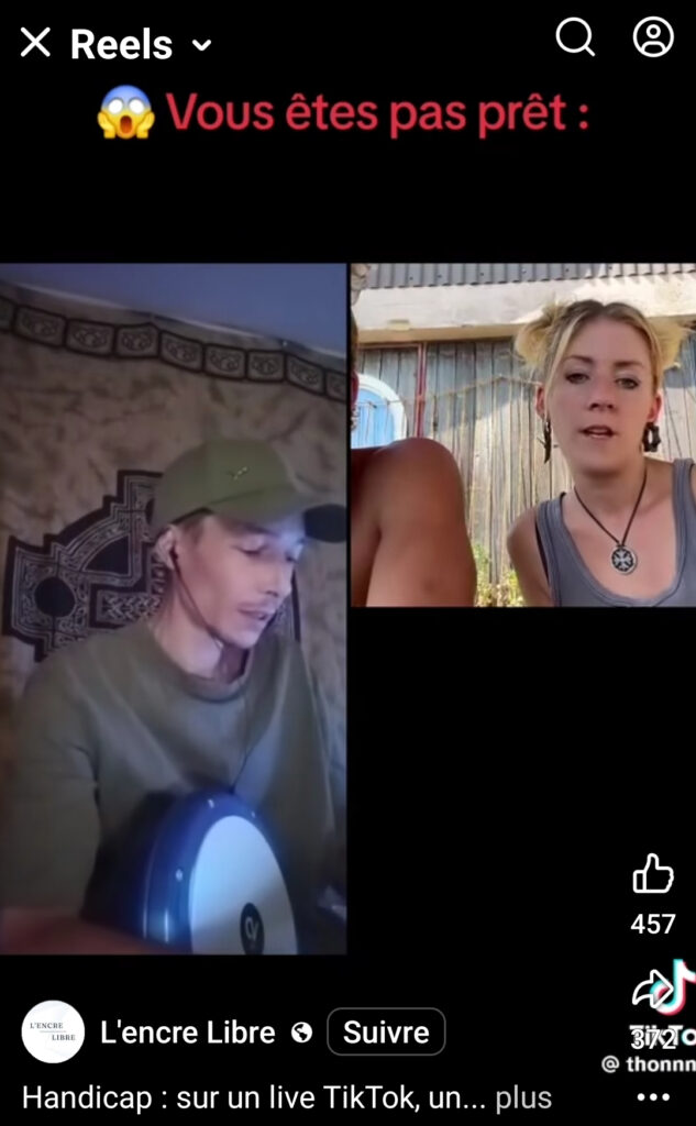 Copie d'écran du live entre les tiktokeurs