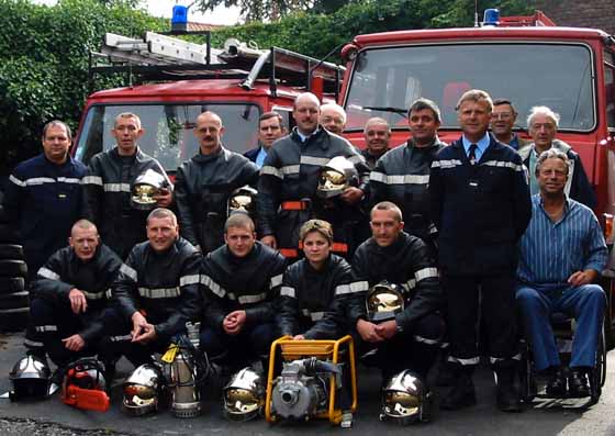 Philippe Denaison et les pompiers de Walincourt-Selvigny