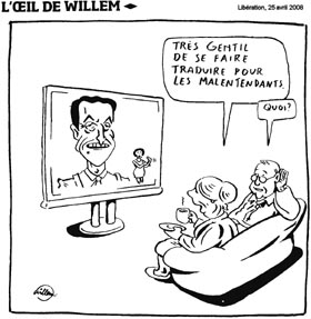 dessin de Willem paru dans le quotidien Libération du 25 avril 2008