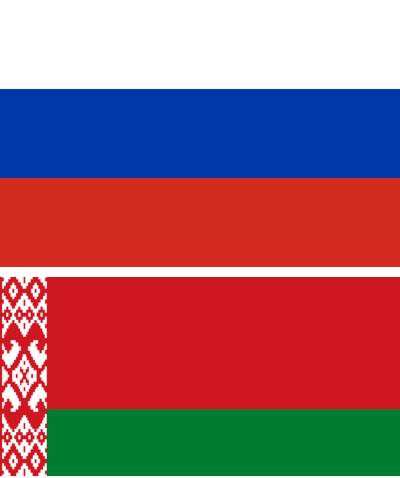 Drapeaux de la Russie et du Belarus