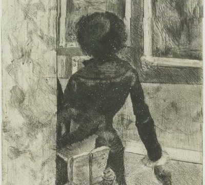 Edgar Degas, Au Louvre, la peinture, Mary Cassatt, 1879-1880 – BnF, département des Estampes et de la photographie