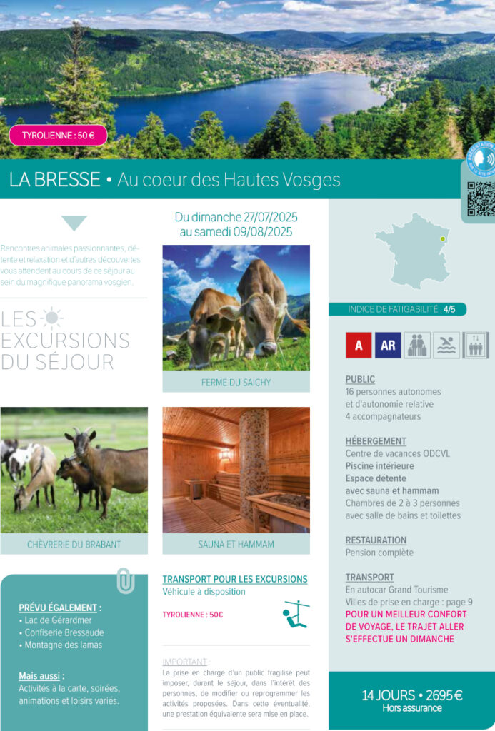 Fiche du séjour VAO de La grande ourse à La Bresse