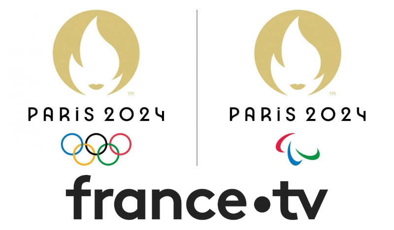  Logos des jeux olympiques paralympiques de Paris 2024 et de France Télévisions