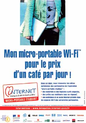 affiche pour l'opération 'micro-portable pour le prix d'un café par jour'