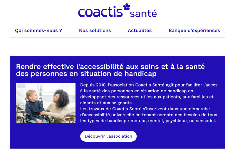 Page d'accueil Coactis Santé