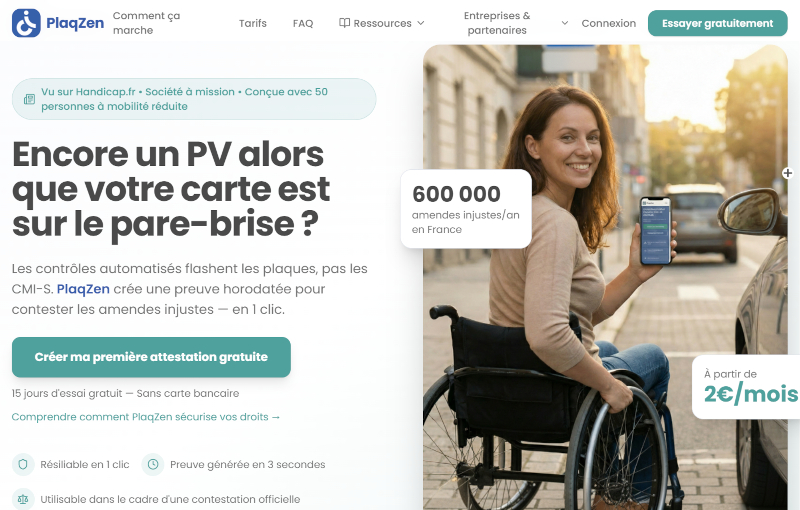 Page d'accueil PlaqZen