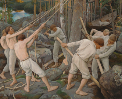 Pionniers en Carélie, tableau de Pekka Halonen ©Finnish National Gallery - Aleks Talve