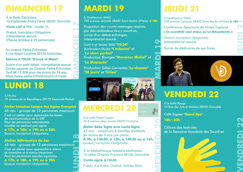 Programme de la semaine mondiale des Sourds à Grenoble