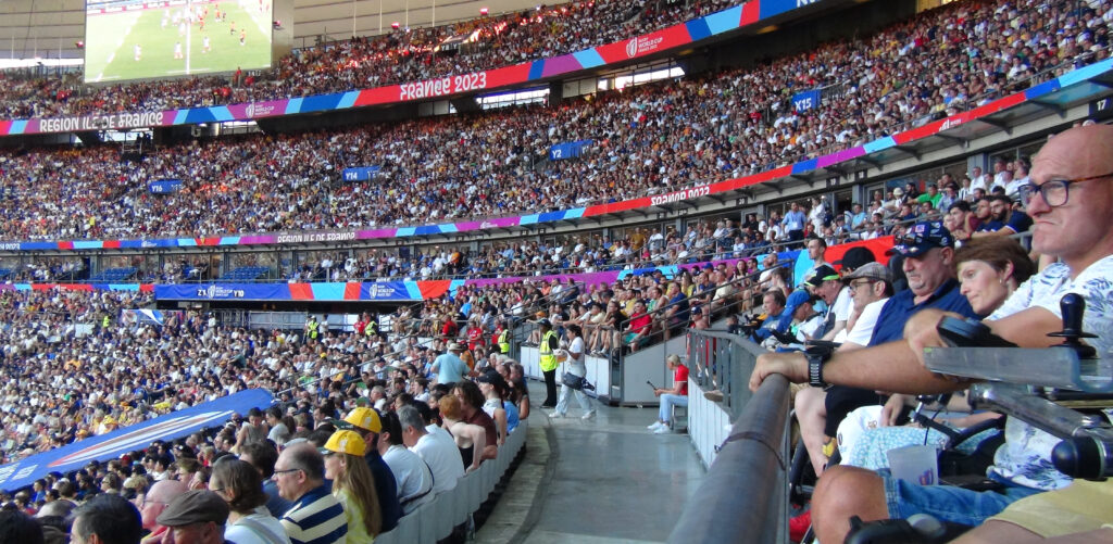 Quelques-uns des spectateurs handicapés du match Australie-Géorgie