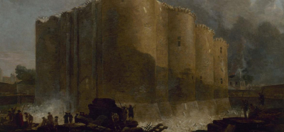 Tableau montrant la démolition de la forteresse de la Bastille