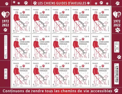 Timbres chiens guides d'aveugles